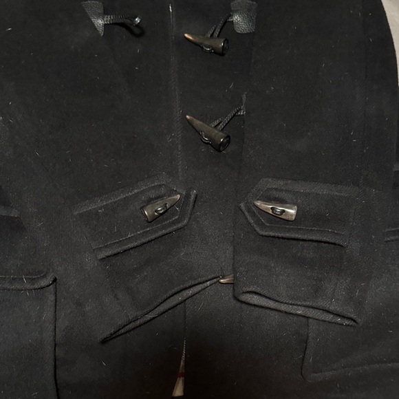 Burberry Black wool Trench Coat with Check Lining - Picture 8 of 9